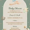 baby shower invitation card with cute baby bear theme
