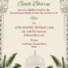 Godh Bharai baby shower digital invitation card with royal arch theme
