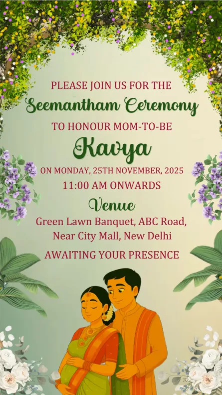 baby shower invitation card for seemantham