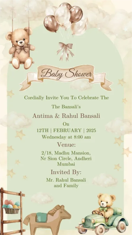 pastel baby shower card