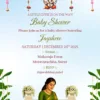 baby shower invitation card with traditional Indian design
