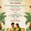 seemantham invitation card with traditional Indian ceremony design