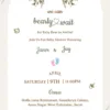 bear baby shower invitation teddy theme neutral greenery card design