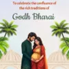 traditional godh bharai invitation with ganesha artwork and indian baby shower couple illustration