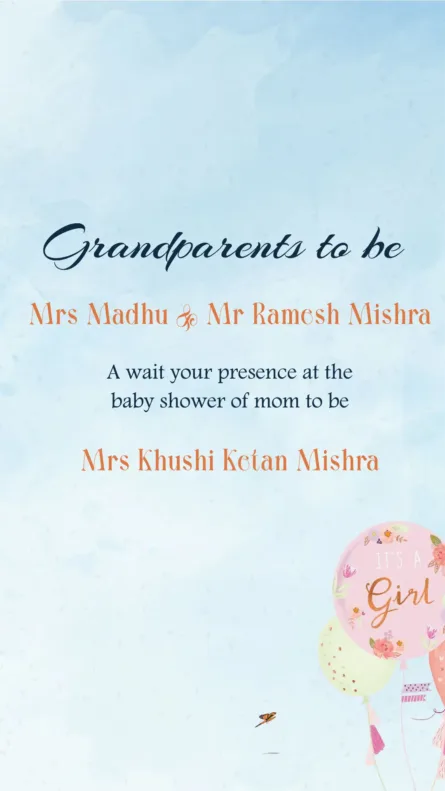 its a girl baby shower invitation pastel balloon theme elegant design