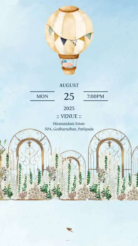 its a girl baby shower invitation pastel balloon theme elegant design