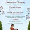 Seemantham ceremony invitation floral South Indian baby shower card
