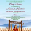 Traditional baby shower invitation with floral swing and Indian cultural theme design