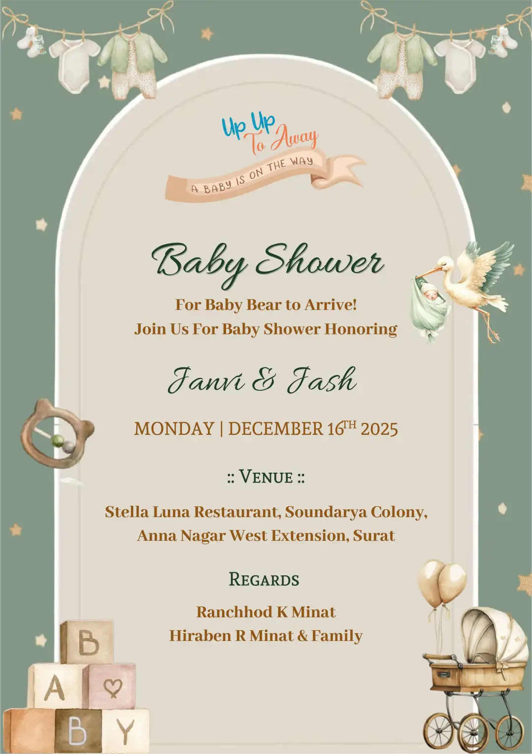baby-bear-baby-shower-invitation baby shower invitation card with cute baby bear theme
