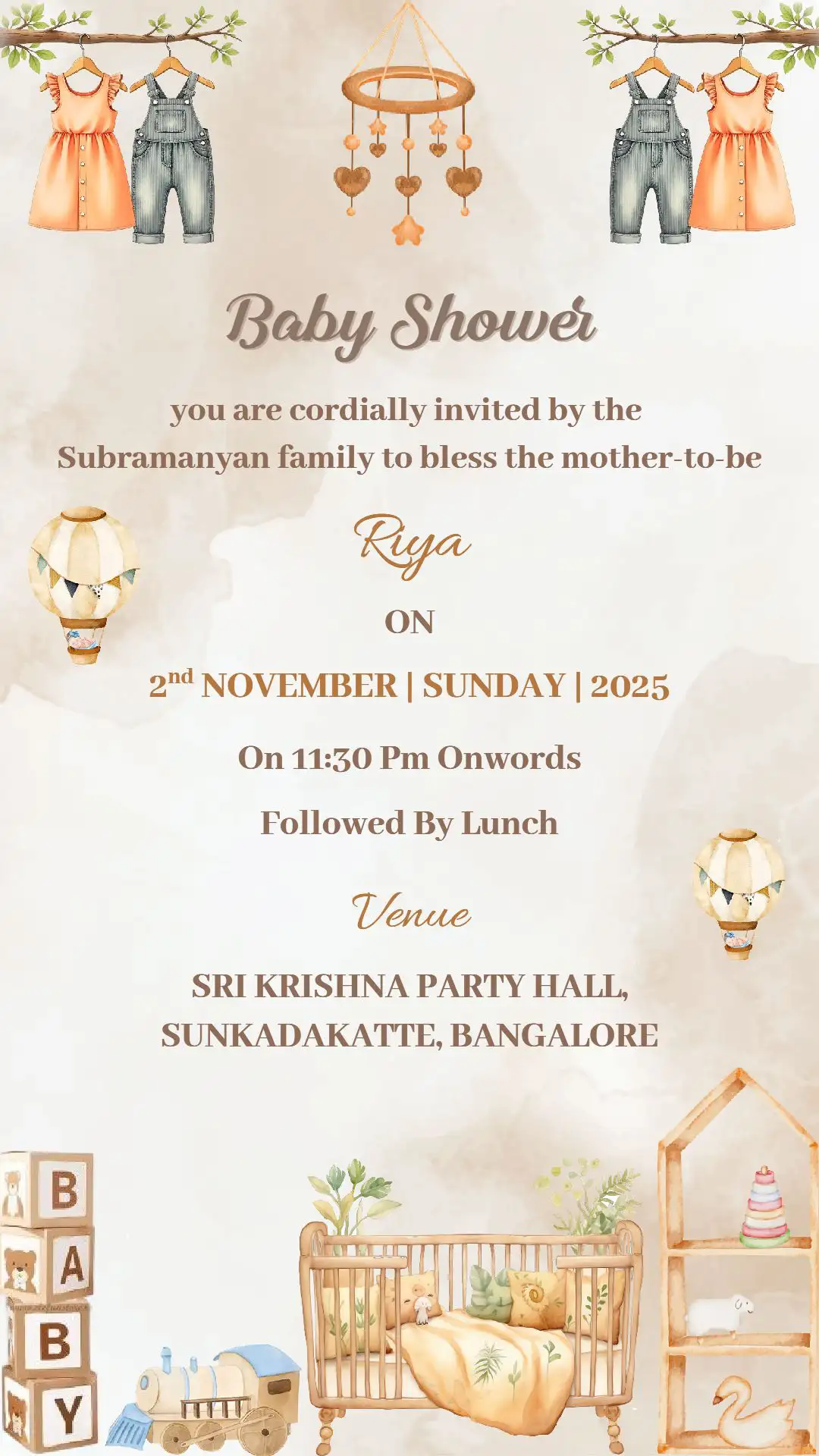 baby-shower-invitation-card-elegant-neutral-theme-riya-bangalore-india baby shower invitation card neutral theme